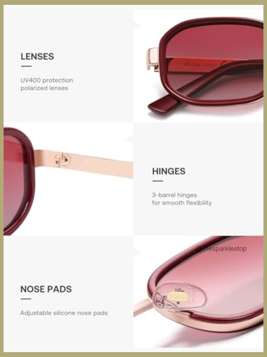 Polarized Sunglasses with Metal Frames for Women Men main image 6
